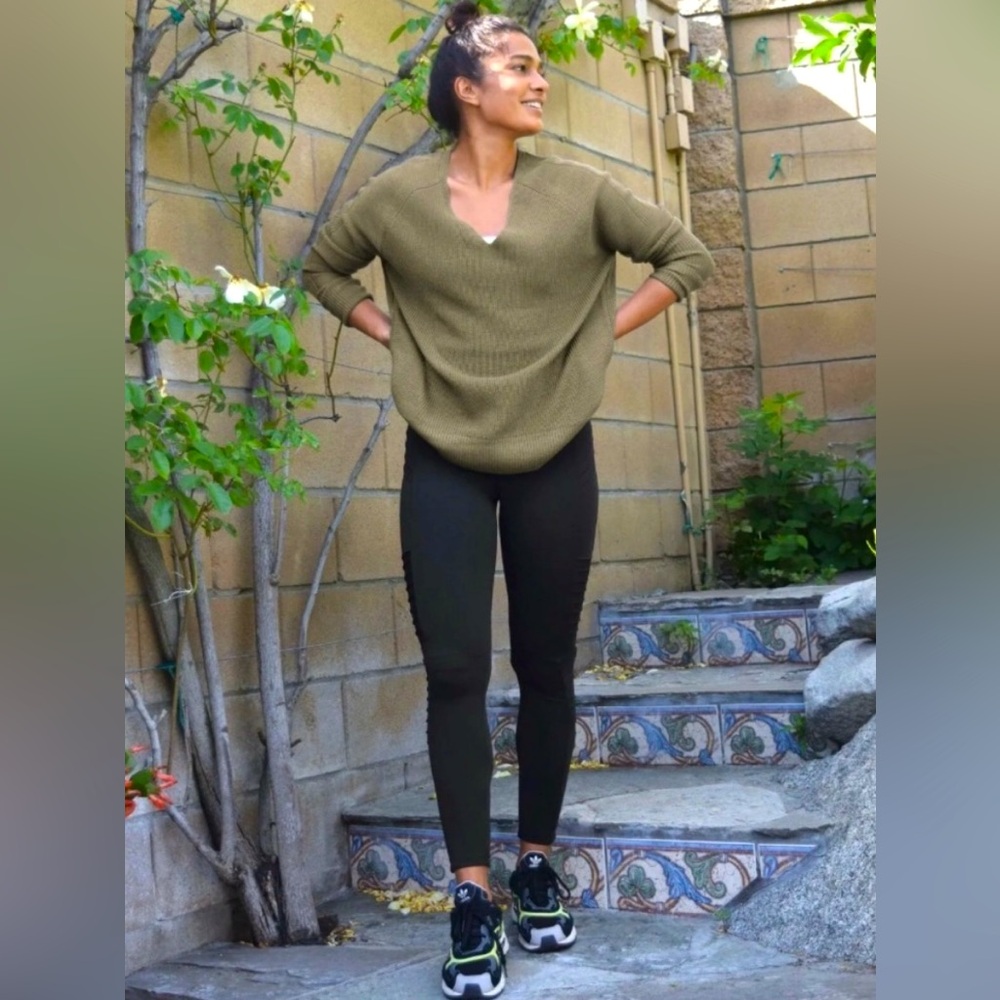 ATHLETA Delancey Moto Tight Leggings Black size XS Tall